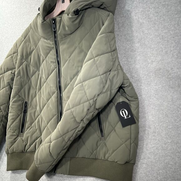 OOKIE AND LALA Carbon Puffer Jacket Hooded Quilted Bomber Black Size XL NWT - Picture 4 of 15